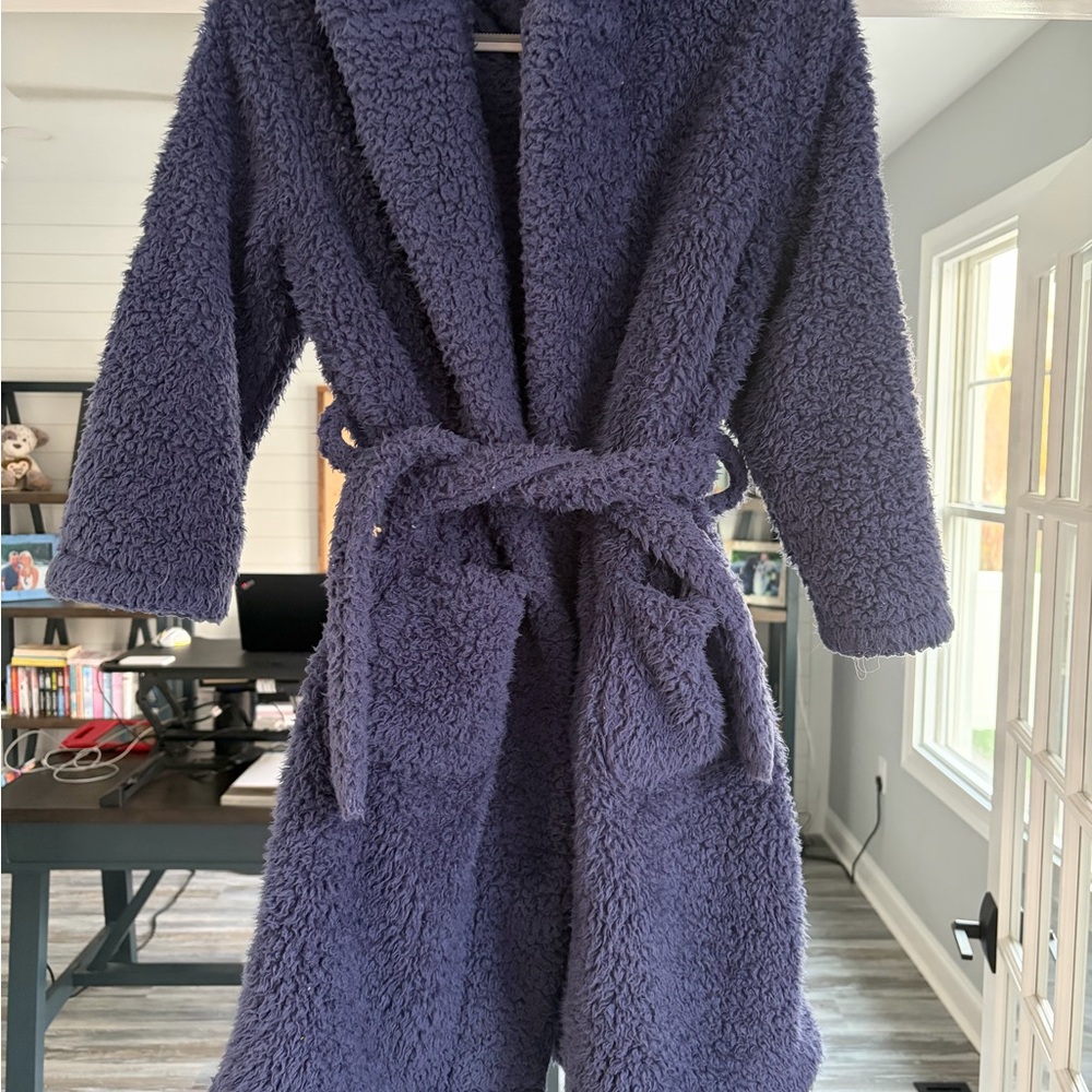 Pottery Barn Kids Navy Plush Robe
